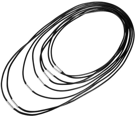 MBAIYO 8Pcs Leather Necklace Cord Set, Black Leather Cord Woven Wax Rope Chain 18”20 2224 28'' Adjustable Leathers Cords Necklaces for Men and Women Waterproof Necklace String for Jewelry Making