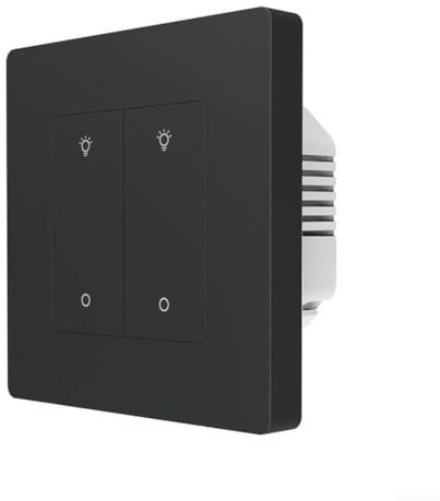 HavenlyCove Smart Dimmer Switch for Zigbee 3.0, 1-3 Gang Light Dimming Control with APP and Voice Assistant Compatibility, 90-250V AC, Grey/White(grey 2 Gang)