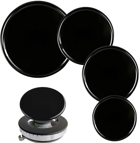 Cooker Hob Gas Burner Cap, 4PCS Gas Hob Cover 55mm 75mm 100mm Flat Cooker Hob Parts Burners Flame Cap Lid Kit Stoven Covers Metal Lids Stove Burner for SABAF Gas Stove Burners Kitchen Accessories