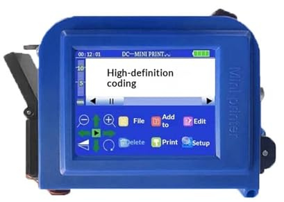 POAHNCU Imprimante Jet d'encre Portable, Mini Imprimante À Jet d'encre Portative De Machine Presse Chaud pour Le Codage D'expiration Numéro Date Lot Code Barres QR,pour l'étiquette