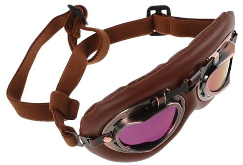 KOMBIUDA Hundglasögon för Små Hundar med Justerbar Elastisk Rem Vikbara Solglasögon med Uv-skydd och Vindtät Design Bekväma och Säkra för Sommarens Utomhusaktiviteter Strand Vandring och