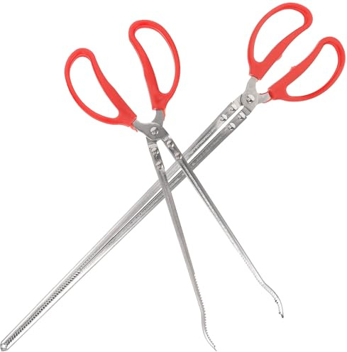 BESTOYARD Lot de 2 Pinces à Crabe en Acier Carbone, Solides et Sûres à Tenir, Pêche Cueillette de Déchets en Extérieur