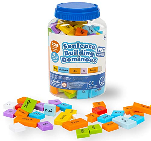 Educational Insights Sentence Building Dominoes - Word Games for Language Learning, First Grade Literacy Manipulatives, Sentence Building Games For Kids, 1st Grade Sight Words, Vocabulary Reading Toys