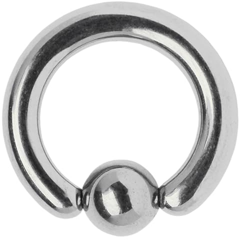 Modern Nature Piercingschmuck Intimate Piercing Titanium Piercing Ring Bcr 5,0 x 20 mm with 8 mm Ball Clamping