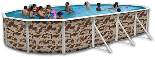 Piscine Ovale 915x457x120 Paroi Rigide Laquée Camouflage Ovale TOI