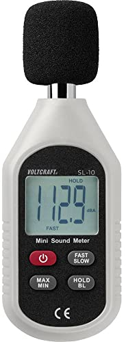 VOLTCRAFT SL-10 Schallpegel-Messgerät I Digitales Messgerät I Messbereich von 30 dB bis 130 dB I Lärm-und Lautstärke Messgerät - ideal für Schallpegel-Analysen
