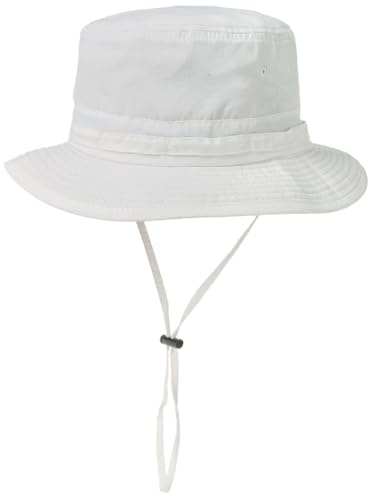 Lipodo Supplex Fischerhut Bucket Hat mit Kinnband UV-Schutz 40+ Damen und Herren Frühling Sommer weiß One Size