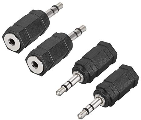 sourcing map 3.5mm Male to 2.5mm Female Connector Adapter Coupler for Stereo Audio Video AV TV Cable Convert 4Pcs