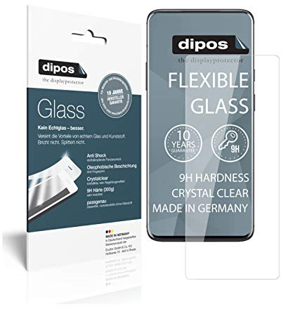 dipos 2x Protector de Pantalla 9H claro para OnePlus 7 Pro | Transparente, no se rompe ni astilla, no es cristal, antigolpes, antiarañazos, sin burbujas, apto para fundas, autoadhesivo