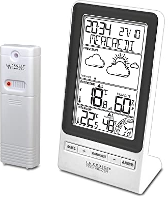 La Crosse Technology - WS6819 Station Météo avec Prévision, Alertes de Température et Indice de confort - Noir