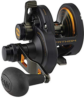 PENN Fishing Penn Fathom Angelrolle mit 2 Geschwindigkeiten, konventionelle Angelrolle, Schwarzgold, 15 x N (FTH15XNLD2)