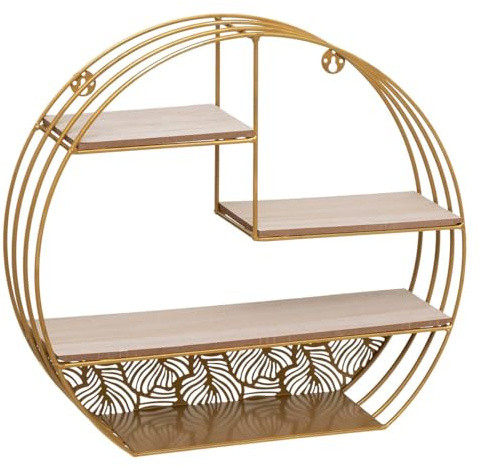 ATMOSPHERA CREATEUR D'INTERIEUR - Mensola da Parete in Metallo Dorato 40x36cm