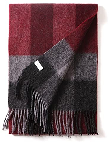 GFM Herren Wollschal Wolle für Herbst und Winter SY-713 -Grau
