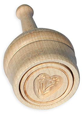 KAESE-SELBER.DE Molde para perforar mantequilla, 30 gramos, corazón de madera, 9 cm, forma de mantequilla