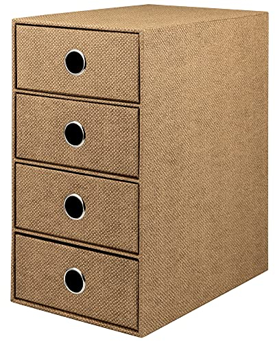 Rössler Papier 1524452604 - S.O.H.O. Caja de 4 cajones para DIN A5, con agujero de agarre, Special Line Avellana, 250 x 175 x 320 mm, 1 unidad
