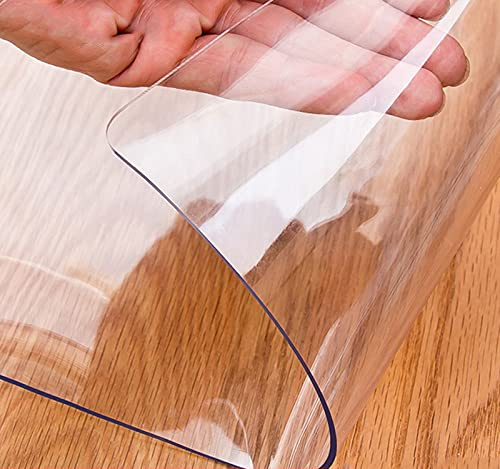 PVC Tischabdeckung Tischschutzfolie Transparente Folie Schutzfolie für wasserdicht Lackierten und Glasoberflächen Hochglanz Tischfolie für Küche und Büro(Color:1.5mm,Size:40x40cm)
