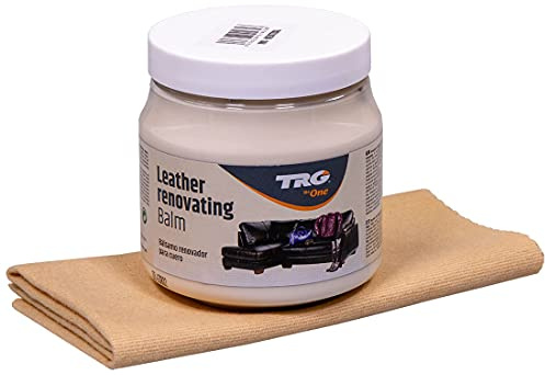 TRG Lederpflege-Set neutral 300 ml, Balsam für Glattleder,Autoleder & Möbel | Reinigt, nährt und frischt die Farbe auf; für Leder und Kunstleder – ideal für Polster, Taschen und Jacken, inkl. Poliertuch.