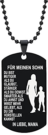 HAYOUWAY Silber Halskette Hundemark Ketten mit Anhänger Edelstahl Herrenschmuck für Herren Sohn Jungen Geburtstagsgeschenk von Mama Papa