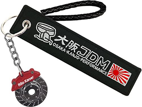 Rilo Kaoer JDM Schlüsselanhänger, Turbo Schlüsselanhänger, Nos Schlüsselanhänger, Autoteile Metall Schlüsselanhänger mit JDM Tag Schlüsselanhänger, für JDM Schlüsselanhänger, JDM-Bremse, Medium