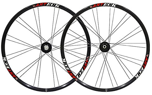 Generic 26 Mountainbike Laufradsatz Scheibenbremse Fahrradfelge MTB Schnellspanner QR 24/28H Nabe für 7/8/9/10-fach Kassette 2123g (Color : Re