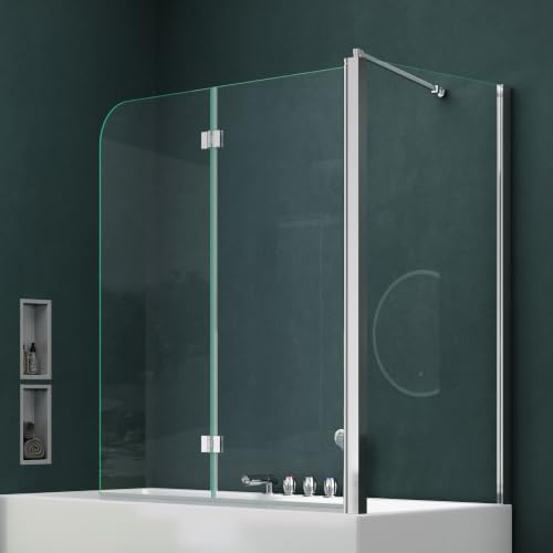 Mai & Mai Parete Vasca da Bagno Doccia75x120x140cm, Parete Sopravasca Sinistra Cabine Doccia Vetro Trasparente 6mm Nano Rivestimenti Cortona113