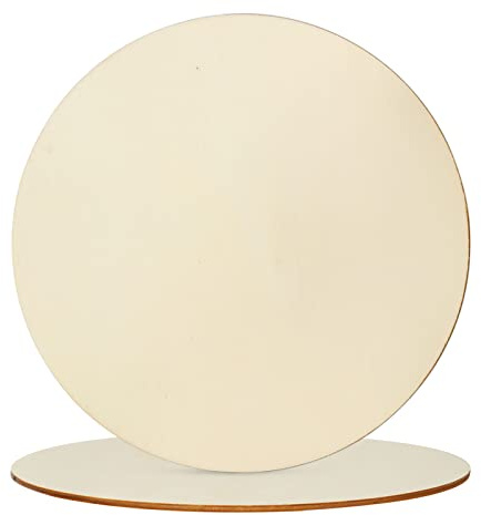 GOYADA Lote de 20 Discos de Madera en Bruto, Rebanada de 30 cm, 3 mm de Grosor, para Manualidades, Decoración de Fiestas, Pinturas, Ocio y Bricolaje