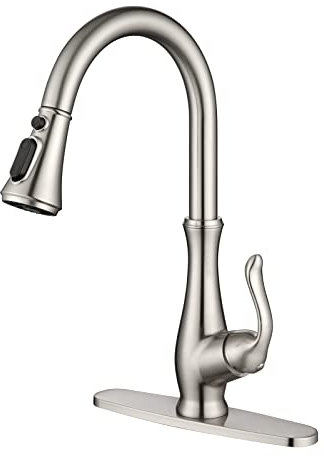 Robinet de cuisine, robinet d'évier de cuisine, robinet d'évier, robinet de cuisine pour camping-car, robinets de cuisine avec pulvérisateur extractible, PAKING, PVD brossé, PB1052