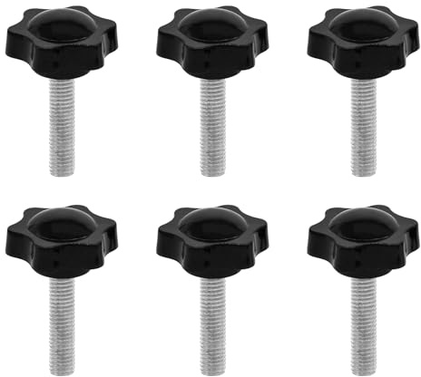 JJWNMLL 6 stücke M10*40mm Sechsecker Kunststoff Kopf Sternschraube Schwarz | Sterngriffschraube,Gewinde Ersetzen Stern Hand,Handanfangschraube,mechanische Verriegelungsschraube