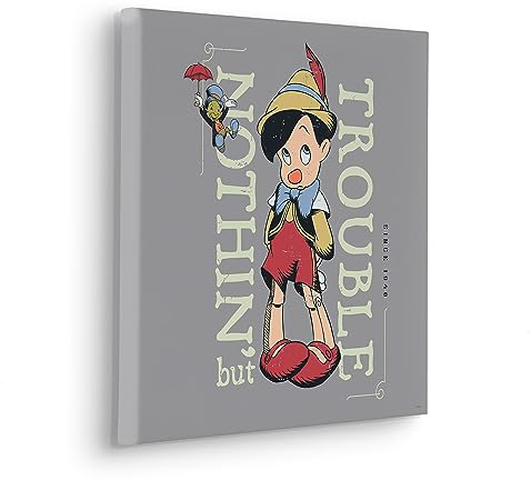 Komar Komar Stretcher Frame Picture - Hey Pinocchio - Size 40 x 40 cm - Children's Room Picture, Wall Picture, Children's Room