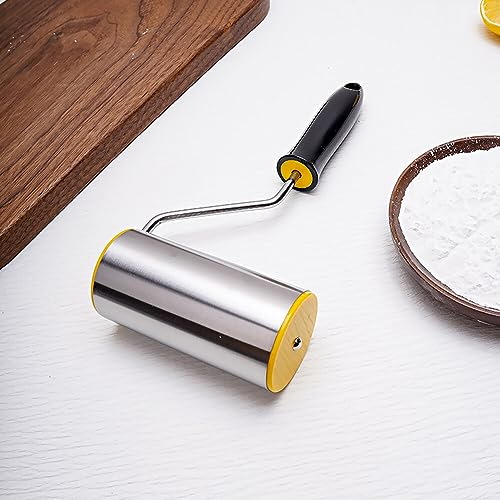 LdawyDE Nudelholz, Teigroller Klein Edelstahl, Teigrolle Handgefertigte Teigausroller, Ideal zum Backen von Teig,Pizza,Kuchen,Gebäck,Nudeln, 9.4 cm
