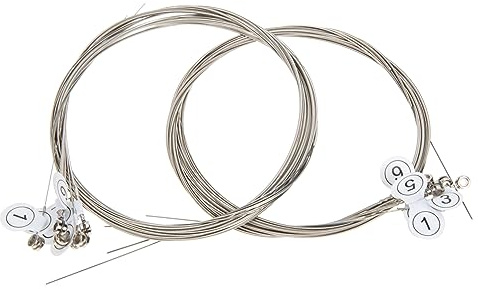 Ersatzgitarrensaite 2 Satz Gitarrensaiten für Austausch, Silber | Stahl und Nylon, Leicht zu Ersetzen, Resonanter Klang, Benutzerfreundliches Design