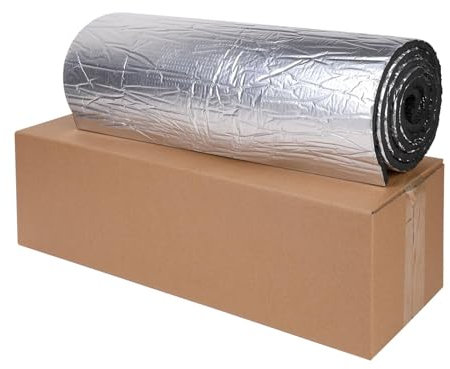Isolation en mousse d'aluminium réfléchissante auto-adhésive, sous-couche d'isolation thermique de voiture, tapis d'isolation phonique en mousse auto-adhésive ( Color : 10mm(THK) , Size : 1*10M (10m²)