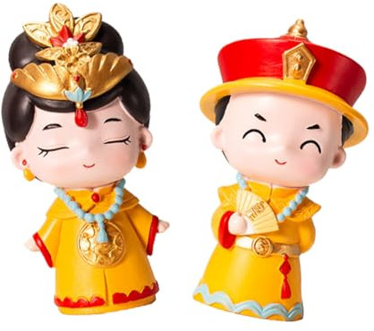 Warmhm 2 Sätze Kaiser Kaiserin Ornamente Party Figur Essbar Kuchendeckel Soll Bücherregal Dekoration Buchregal Dekoration Car Decoration Kuchenverzierungen Wohndekoration Harz 2 Stück * 2