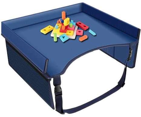 Kids Travel Tray - Car Seat Tray | Car Trray for Kids | Caar Seat Lap Drawing Pad Travel Desk Accessories Road Trip Must Haves Multifunctional Activity Pad Carseat Table Trray for Kidds