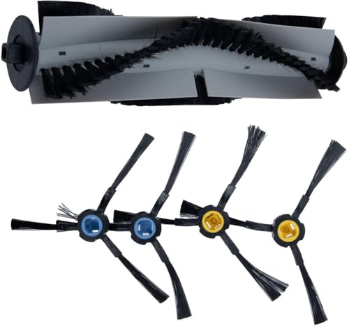 YUETTYY Kit de 5 cepillos laterales de repuesto para Silvercrest SSR1 SSRA1, para A9S A9 A7 L100 Hybrid + accesorios, 1 cepillo de rodillo principal, 4 cepillos laterales