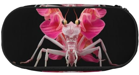 WZYCWB Orchidee Betende Mantis Große Kapazität Federmäppchen - Multifunktionale Aufbewahrungsbox, Tragbare und Langlebige Bleistifttasche für Büro und Schulbedarf, Schwarz , Einheitsgröße