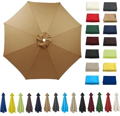 Replacement Canopy for 2.5m Patio Umbrella Outdoor Sunshade Cover 8 Rib Garden Parasol Top Waterproof Replacement Canopy for Market Table Umbrella