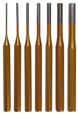 GZHXF 7pcs/Set 2/3/4/5/6/8/10mm Cylindrical Punch Chisel Roll Pin Punch Tool Remover Heavy Duty Chisel Cone Punch Watch Repair