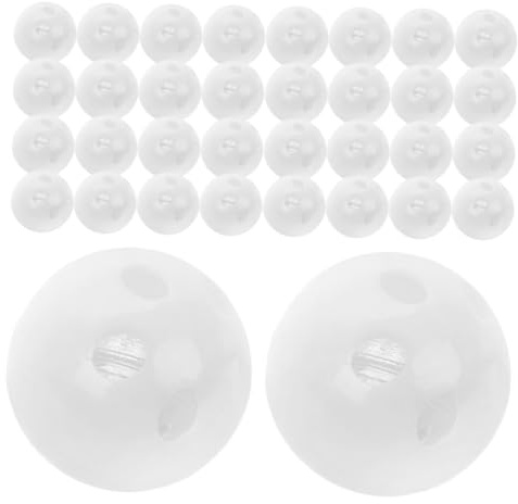 Weiße Rasselkugeleinsätze 100 Stück aus Kunststoff für Plüschtiere | 24 Mm Geräuschemacher Zubehör, Einfache Montage, Klare Töne, für Reparatur und Bastelaktivitäten