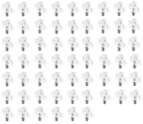 60 Stück Regalbodenträger 5mm Transparent Kunststoff Einlegeboden Halter Bodenträger für Einlegeböden Regalstifte Glasbodenträger Fachbodenträger Schrankboden Halter für Möbel Bücherregale