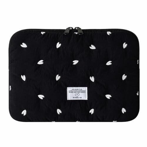 Starnearby Housse Tablette 9-11 Pouces avec Broderie Coeur | Housse Ordinateur 11 Pouces, Pochette Tablette Compatible avec iPad Air 11, Pro 11, Galaxy Tab A9+/A11 Plus 11, Chromebook 11