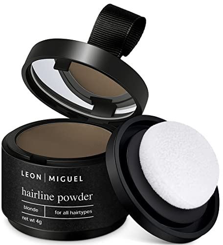 LEON MIGUEL Applicerbara pulver – Hairline Powder som vattentätt hår concealer för att dölja för kvinnor och män, osynligt hår smink för hårtätning – 4 g | blond