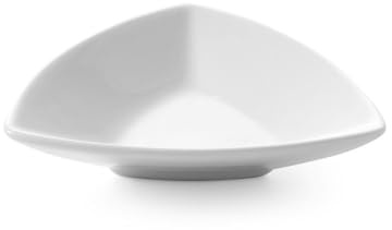 HENDI Tapasschälchen Triangolo, Stückzahl: 6, Hohe Schlag- und Verschleißfestigkeit, geeignet für Mikrowelle, Geschirrspüler, 100x100(H) 25mm, Weiß Porzellan