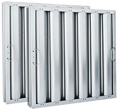Kleen-Gard Aluminum Commercial Kitchen Hood Filter, Range Hood Baffle Grease Filter for Restaurant Kitchen Exhaust Hoods, 16x16x2 | Actual Size: 15.5 x 15.5 x 1.88 inches | (Pack of 2)