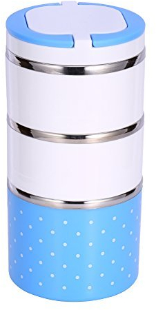 3 Capas 1200ml De Aislamiento Azul, Termo TéRmica Con Aislamiento De Acero Inoxidable Contenedor De Alimentos Caliente