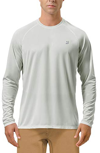 Roadbox Men's UPF 50+ UV Sun Protection Shirts, Long Sleeve Swim Rash Guard