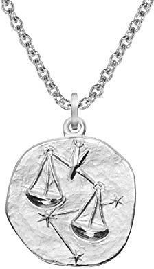 trendor Sternzeichen Waage mit Halskette 925 Silber Ø 16 mm 08441-10 | Tierkreiszeichen Anhänger Sterlingsilber für Damen, Herren oder Kinder,
