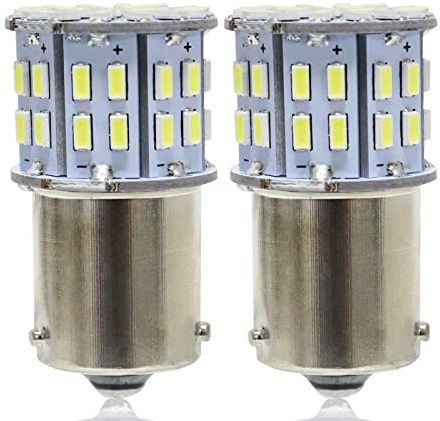 BeiLan 1156 BAU15S PY21W Ampoules Clignotants LED Blanc 6000K 800LM 3014 50 SMD pour Clignotants LED Avant ou Arrière de Voiture (Pack de 2)