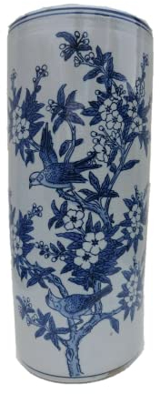 Victorian Bird Design Classic Umbrella/Walking Stick Holder Ceramic 18 Round