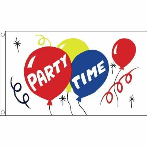 Bandiera del tempo di festa - 100% poliestere con occhielli - FlagSuperstore